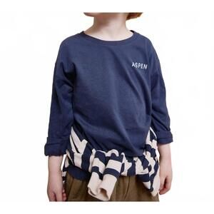 NEW BÚHO aspen shirt top in navy